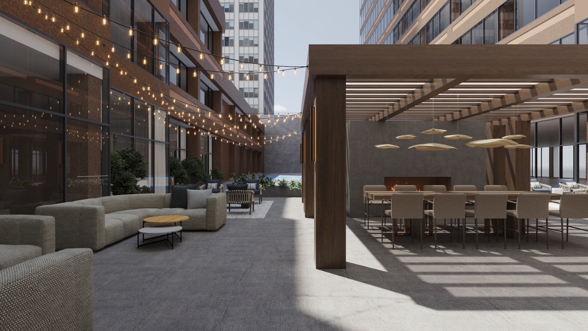 Marriott Hotel Exterior — Street Level Entrance